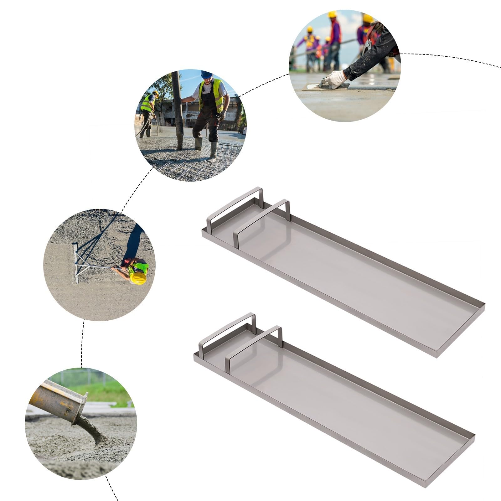 Rodillera de acero inoxidable para trabajos de hormigón, jardinería, capacidad de carga de 50 kg por pieza, incluye soporte para el dedo del pie, superficie antideslizante, fácil de limpiar