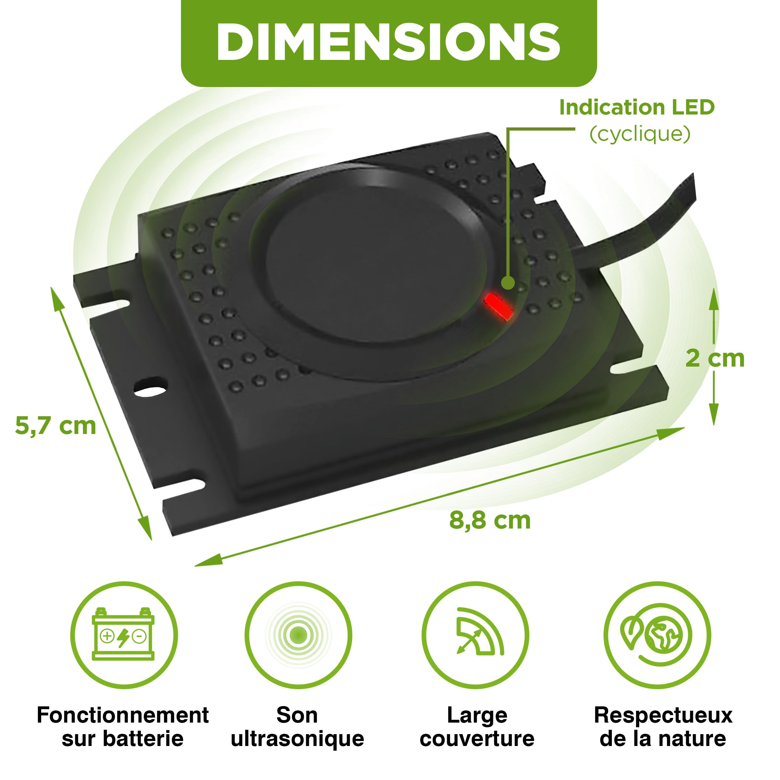 ISOTRONIC Répulsif Contre Les Martres, Souris et Les Rats avec Batterie 12V - Répulsif chassant pour Protection Voiture à Ultrason - Installation Facile et Effet Durable