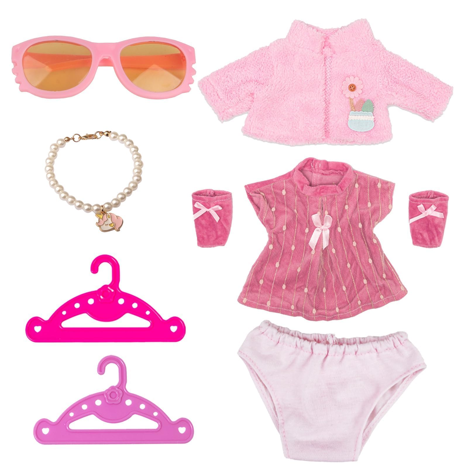 Set De Vêtements Mrltau 4 Pièces Pour Poupées 15-17 Cm - Tenue Urbaine Salopette Avec Bob, Lunettes Et Baskets