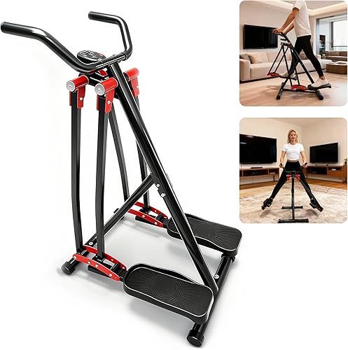 Miniatura 2 de Máquina de ejercicios Air Walker, entrenador elíptico Space Walker con pantalla LCD, resistencia ajustable para uso doméstico, equipo de