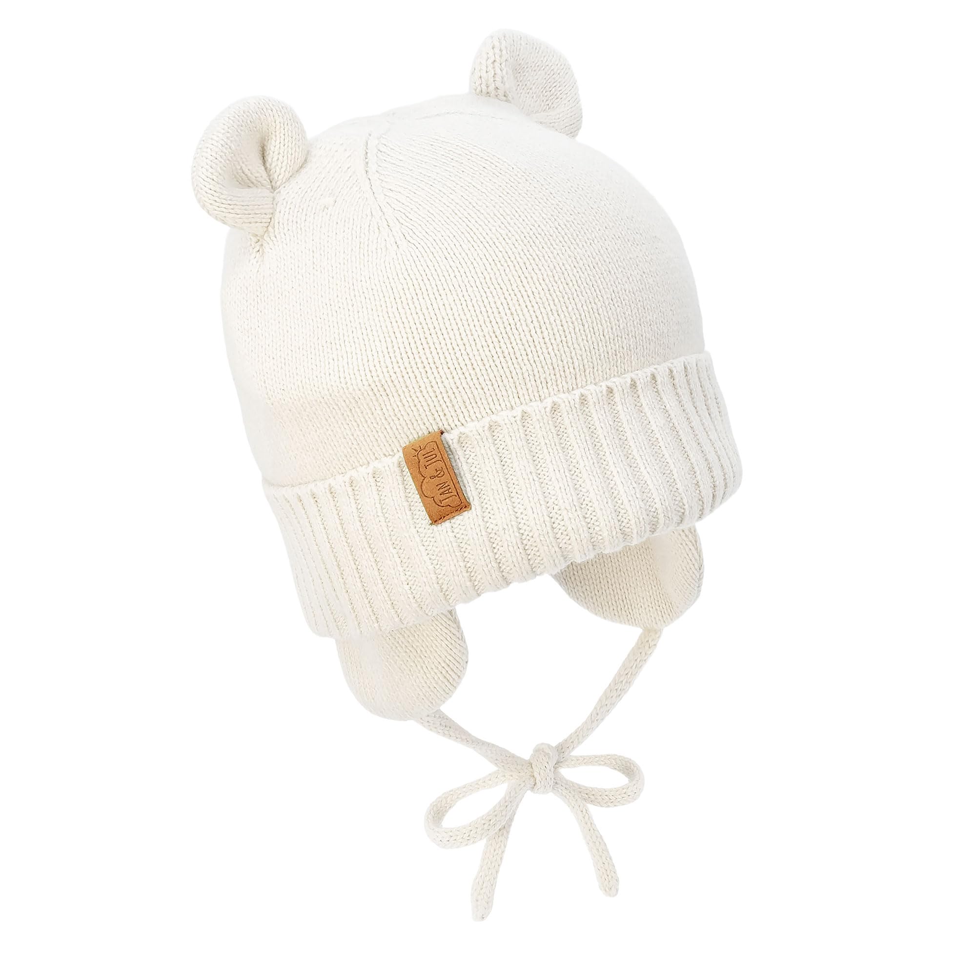 Jan & Jul Knit Bear Winter Hat, Fleece Lined Baby Beanie with Ear