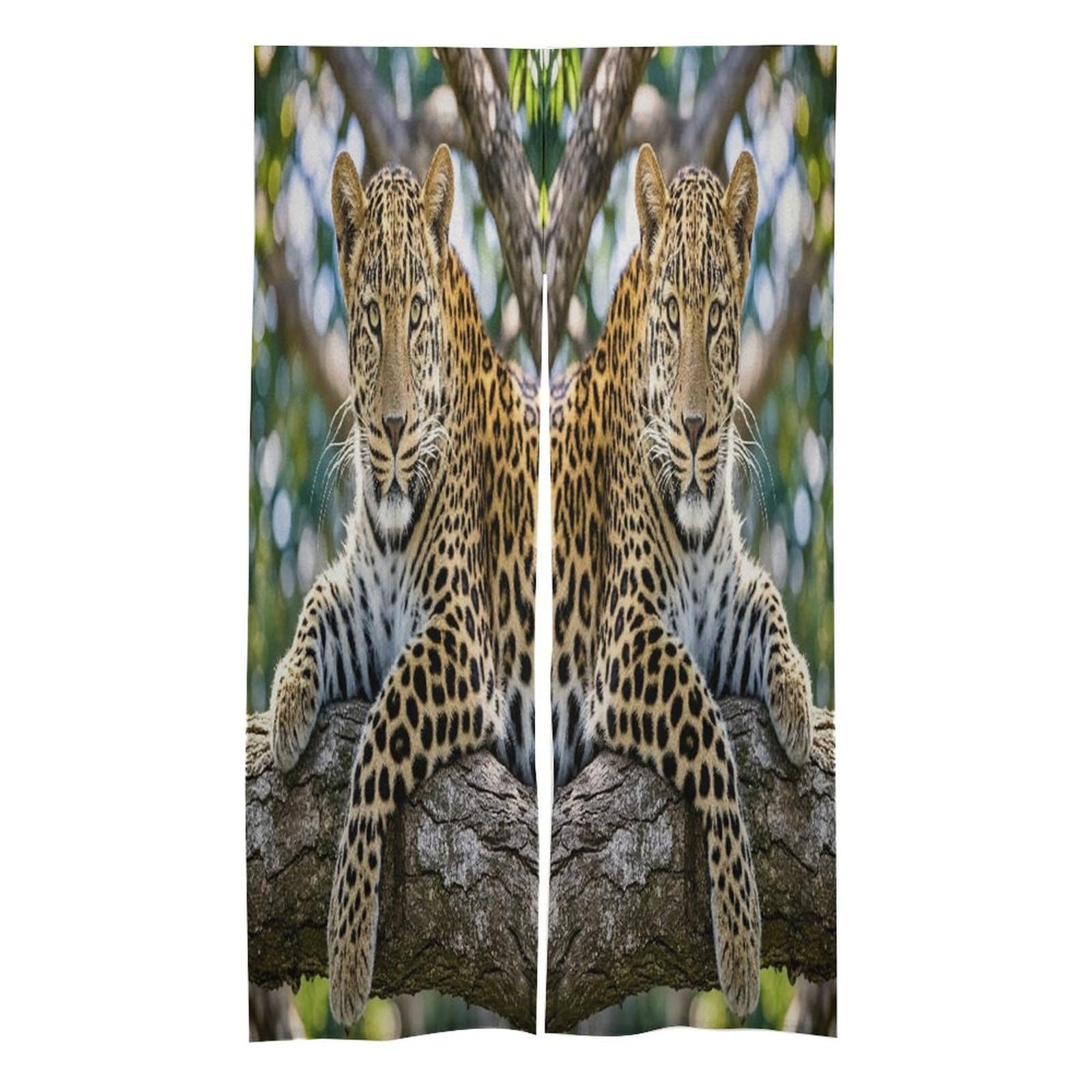 LZQPOEAS Leopard Door Curtain Treatment Door Tapestry Japanese Style Doorway Curtain Privacy Thermal Insulated Doorway Window Curtains for Home Restaurant Decor