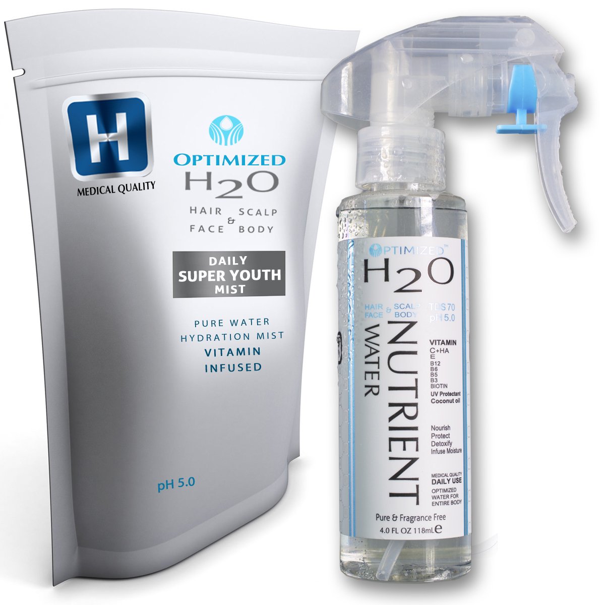 Anti Aging Lightweight Hydrating Mist For Hair, Face, Skin, Vitamin C Toner + Hyaluronic Acid serum, Maximum Clinical Strength made by a Stanford Ph.D Doctor!