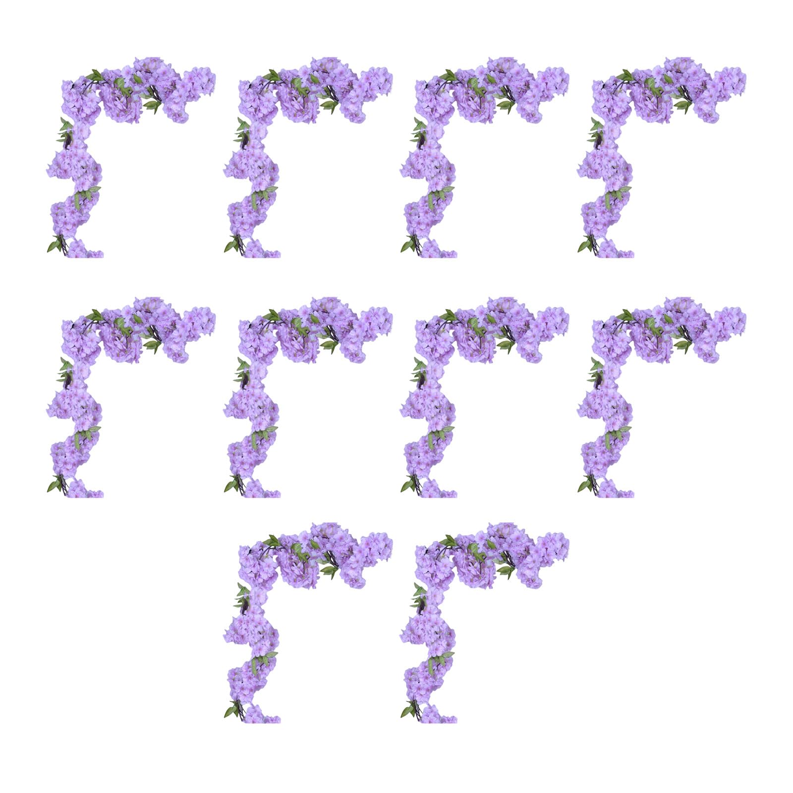 OSNIYAW 10Pcs Artificial Cherries Blossom Flower String for Intimate Wedding Decoration Colorful Hanging Florals Vine Accessory Silk Flower Garlands