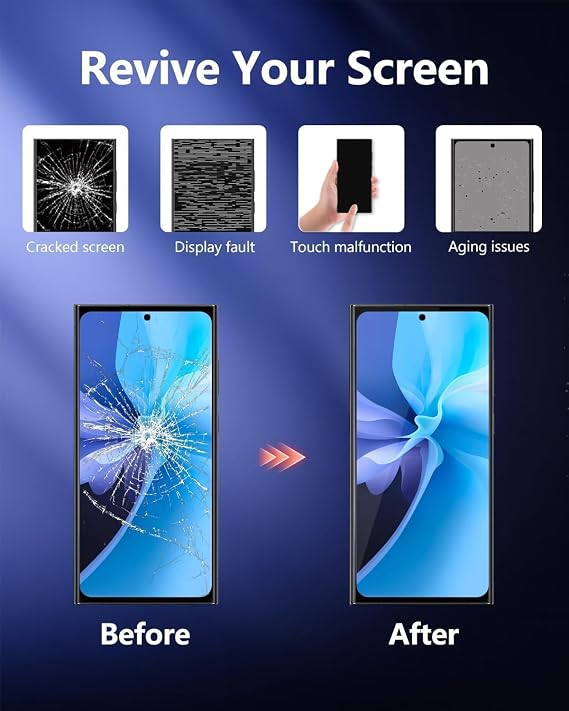 for Galaxy S20 Ultra OLED Screen Replacement with Frame and Tools