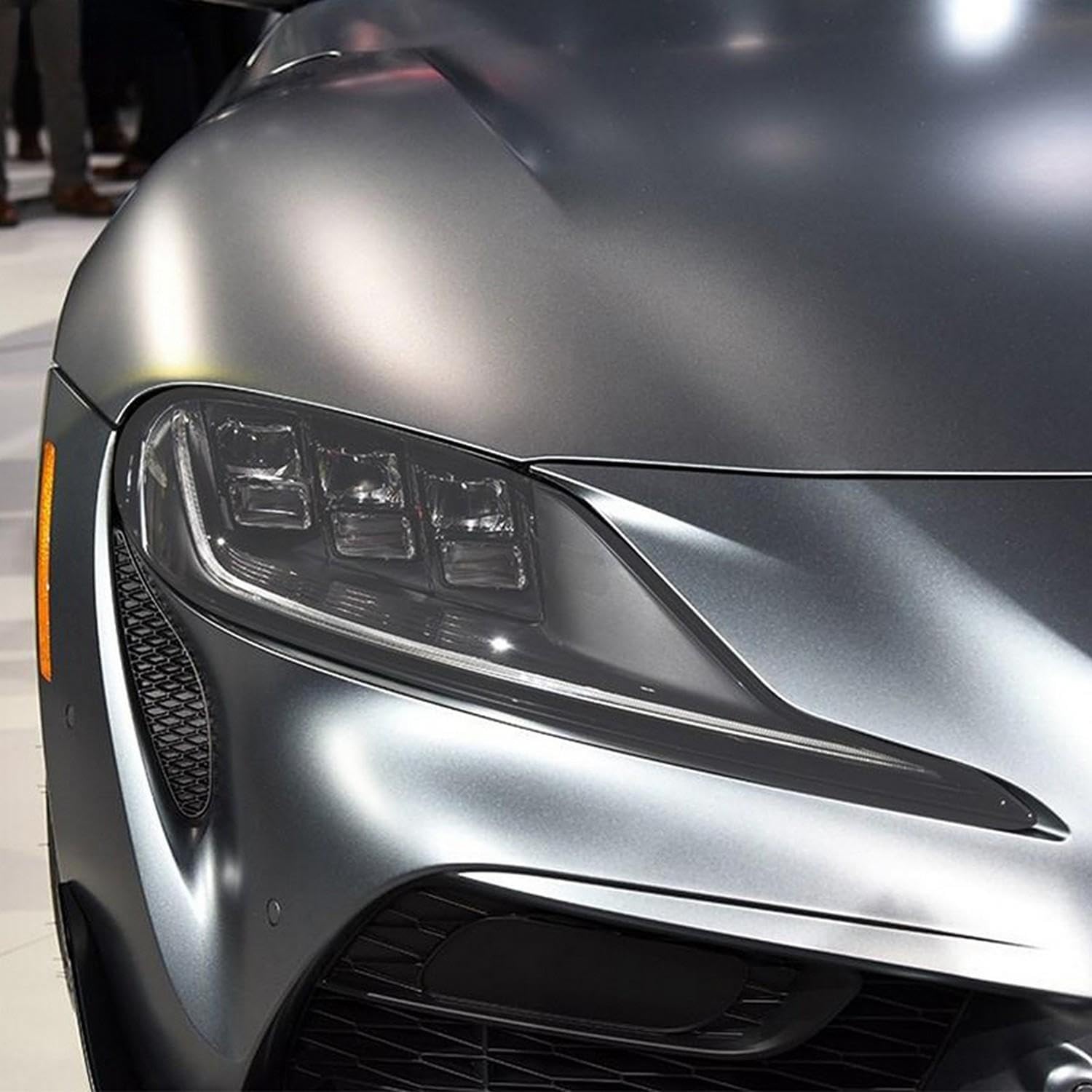 JCAKES 2 Pcs Car Headlight Protective Film Headlamp Restoration Transparent Black TPU Sticker， for Toyota Supra 2019 2020 Accessories