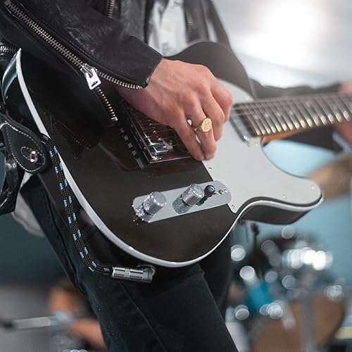 Miniatura 7 de Cable de instrumento profesional de 20 pies, cable AMP de guitarra eléctrica, versión actualizada, ángulo recto a recto (negro)