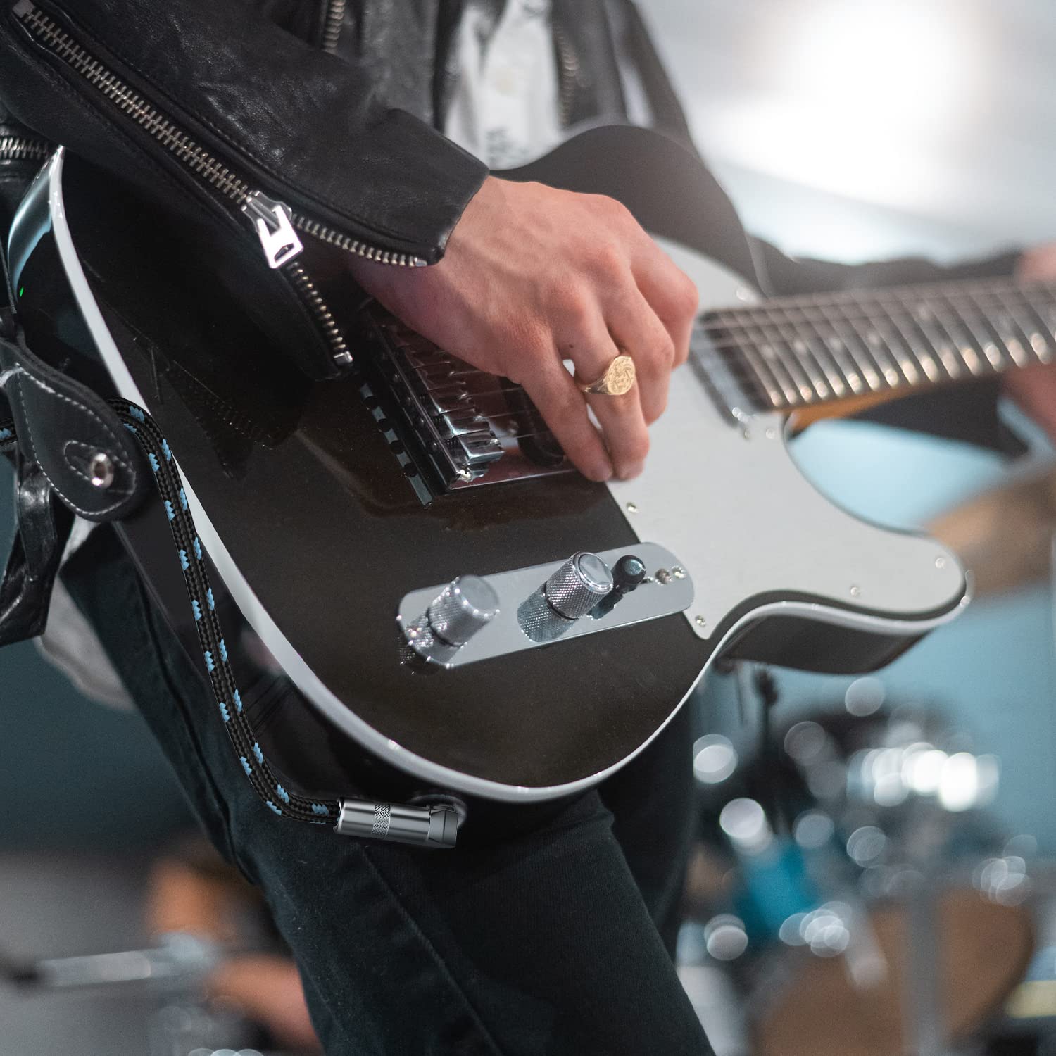 Cable de guitarra 15 pies – Cable de instrumento profesional para guitarra eléctrica AMP versión actualizada 1/4 TS Cable para guitarra bajo mandolina teclado y audio profesional