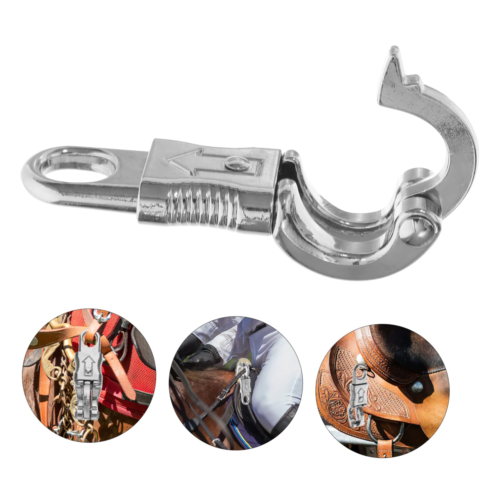 KICHOUSE 3pcs 102mm Snap Fixed-Eye Quick Release Horse Bridle Hook for Equestrian