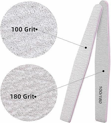 Miniatura 9 de BTYMS 25 limas de uñas a granel de doble cara de esmeril de grano 100180 limas de pulido de uñas para uñas acrílicas y naturales