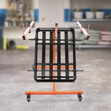 Multifunction Paint Stand,with 4 wheels Auto Body Repair Tools Adjustable Paint Stand Rotatable 0-180 Car Fender Door Spray Painting Stand for Metal And Automotive Sheet Metal, Orange