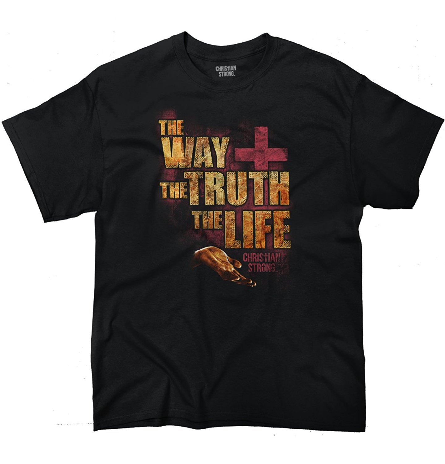 APSRA TRADERThe Way Truth Life Christian Cross Mens Graphic T Shirt Tees