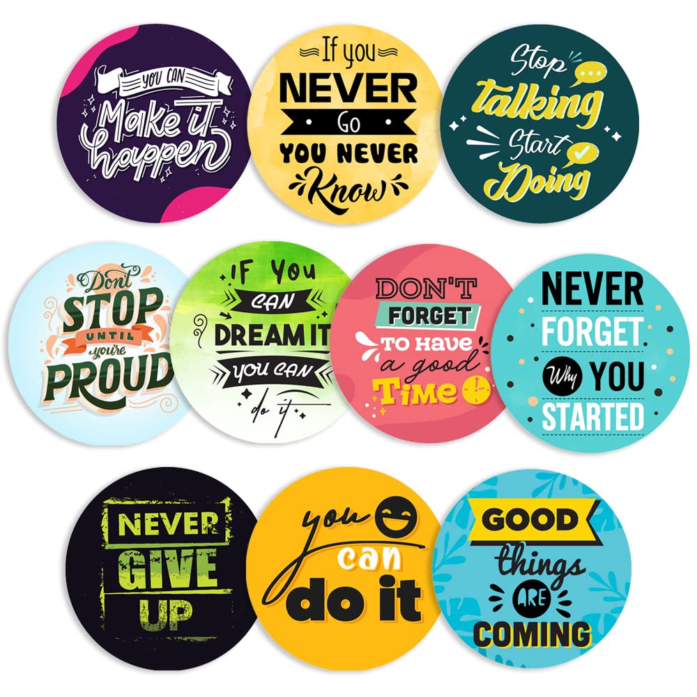 Pack of 40 Motivational Inspiring Stickers (30mm) Vinyl Labels Packwith® #P3691