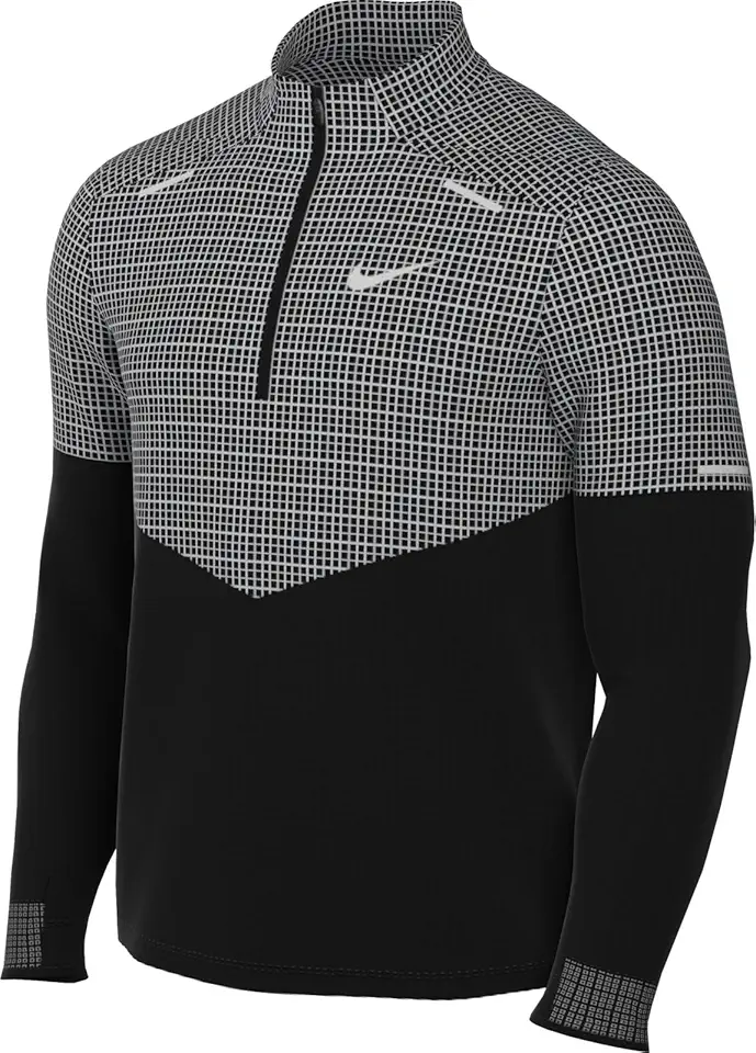 Sphere Camisola de corrida Therma-FIT resistente à água com fecho de meia gola para homem, FZ1115