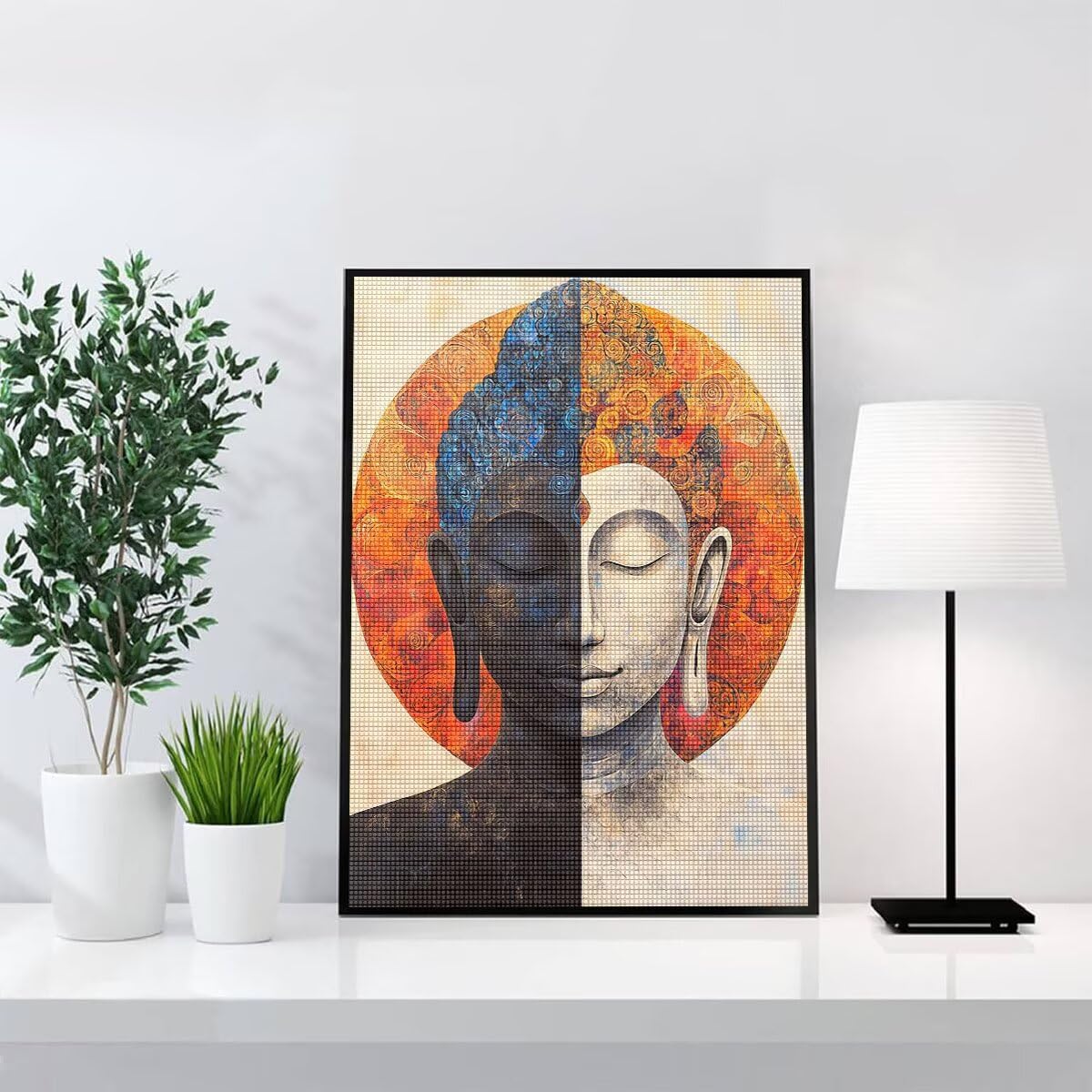 Diamond Painting Kit Completo, Diamond Painting Astratto, 5D Quadrato Pittura Diamante Kit Manualidades Adultos DIY Diamantini Crystal Art Disegni Ricamo Punto Croce Artigianale, 60x90cm Zen j0-729