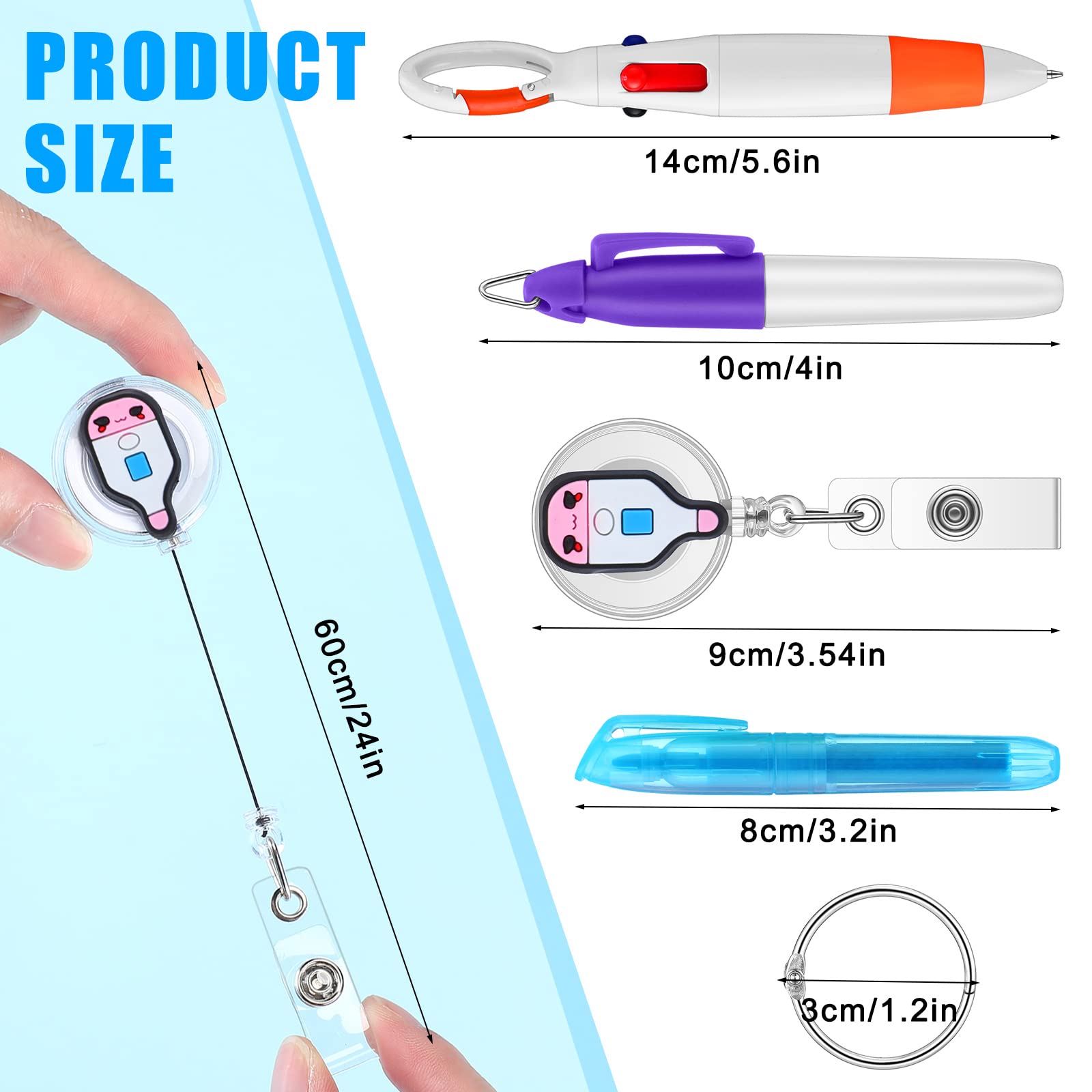4 Porte-stylos En Métal Pour Infirmières - Clip 1, 2 Ou 3 Trou(s) - Acier Inoxydable, Fixation Sur Blouse Ou Pochette - 2