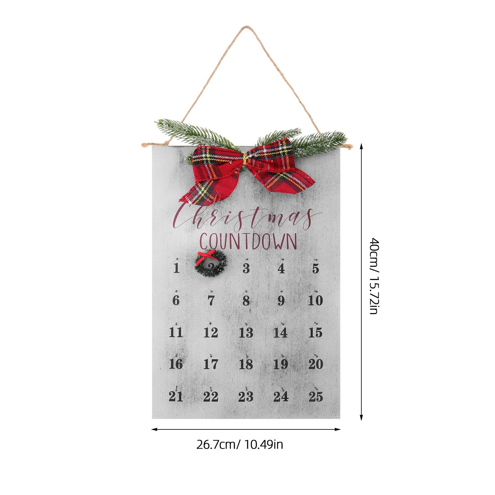 TOYANDONA Weihnachtskranz Kalender mit Countdown aus Dichteplatte für