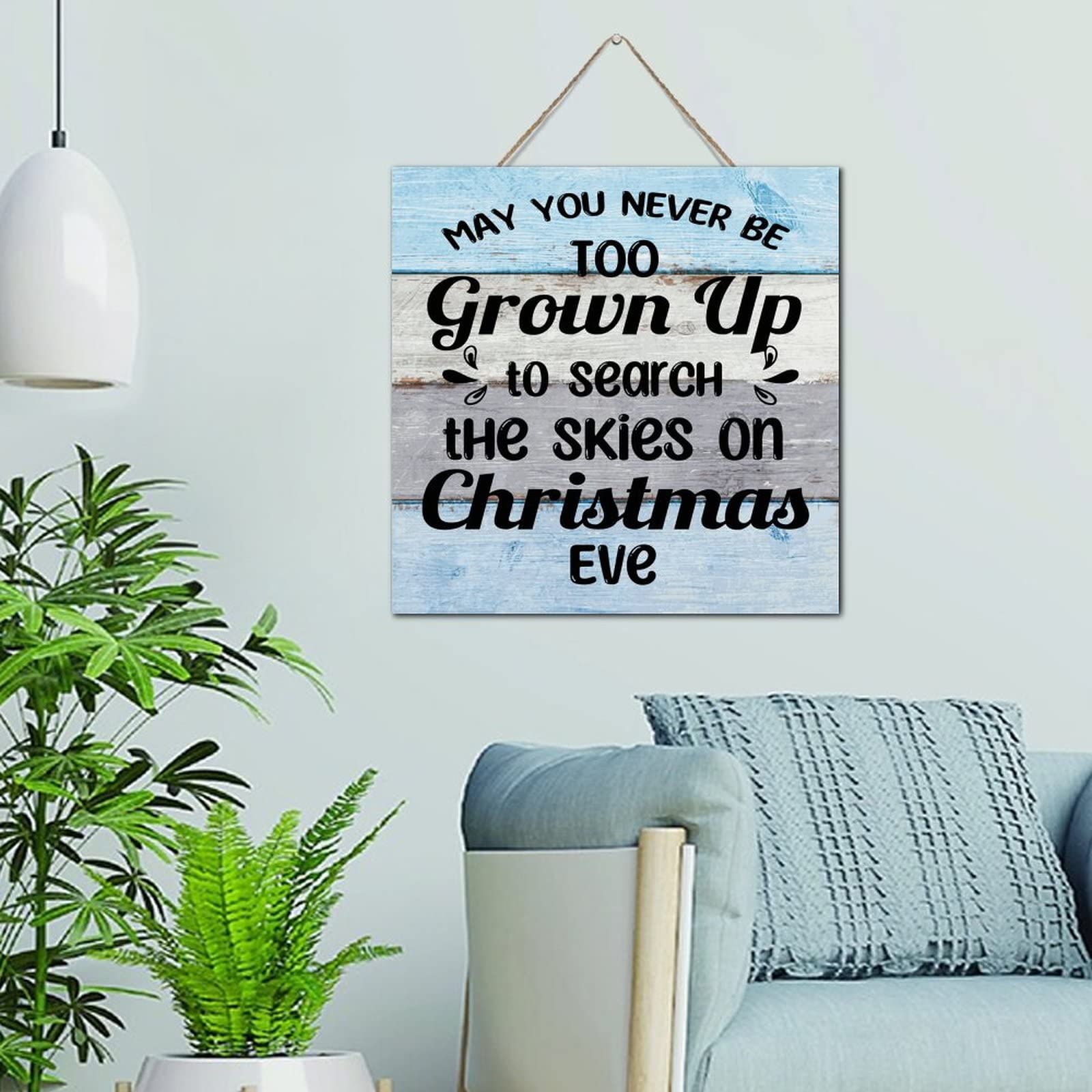 Panneau bois personnalisé de Noël 30x30 cm pour cuisine et porche