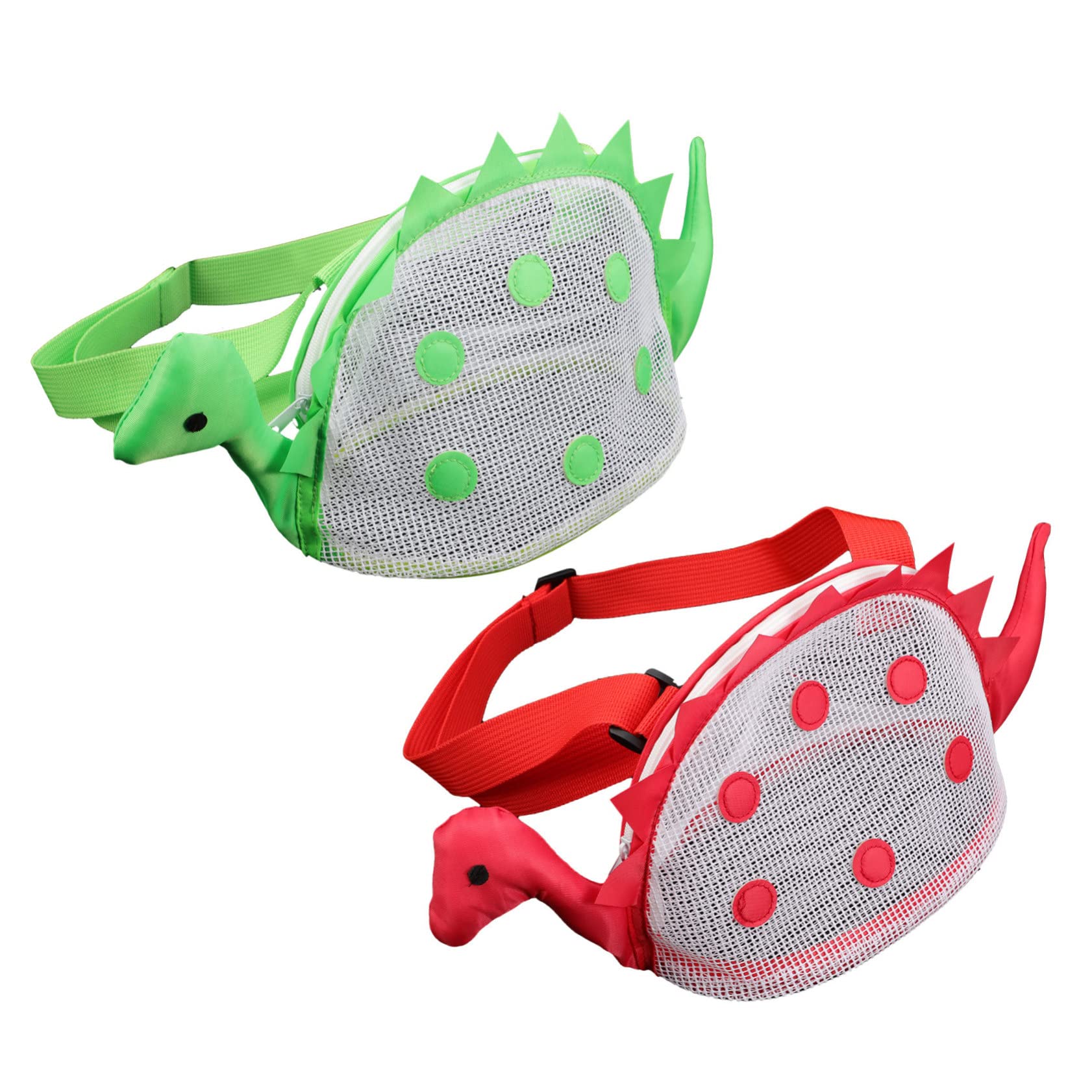 WOFASHPURET Kids Beach Toys Shell Bags Set Mesh Dinosaur Beach Pouch Durable Storage for Family