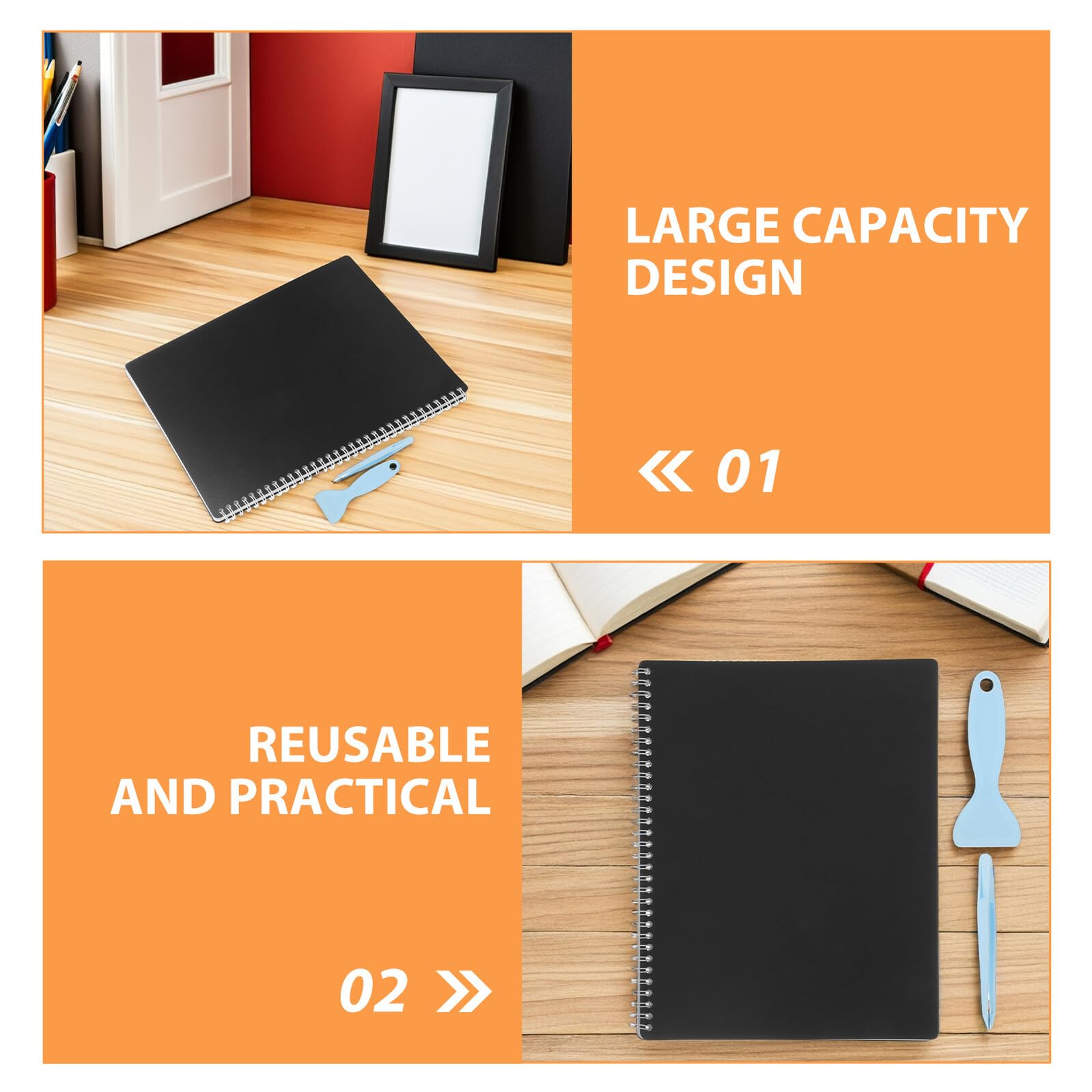 GARVALON Album Autocollant Réutilisable 2 Pièces avec Outils Livre de Collection D'autocollants avec Feuilles de Protection Décoratif et Élégant pour Garçon et Filles et Collectionneurs