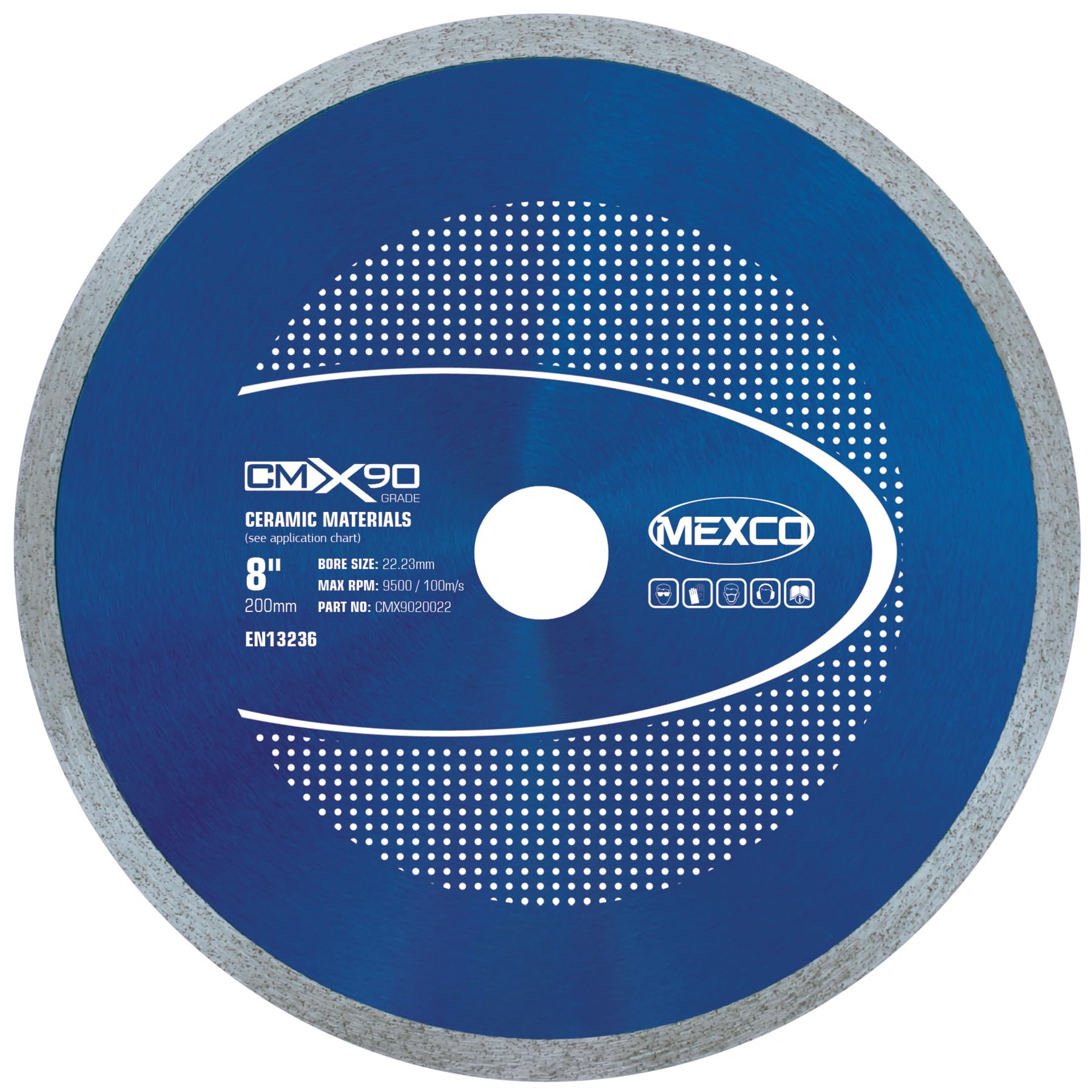 Mexco CMX Ceramic Materials Diamond Blade – High Performance & Fast Cutting Disc for Tiles – 200mm, 22.23mm Bore
