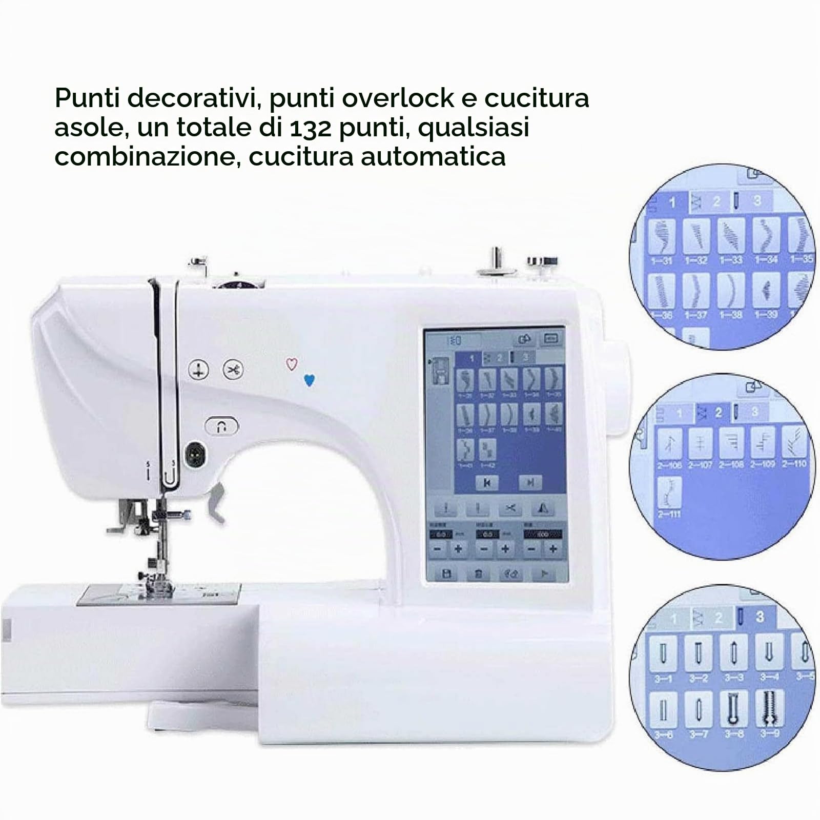 Macchina da Ricamo computerizzata per Abbigliamento, Macchina da Cucito Automatico 158 Disegni integrati, con Area di Ricamo 4 "x 9.2" e Touch Screen LCD, 210 Lettere Integrate