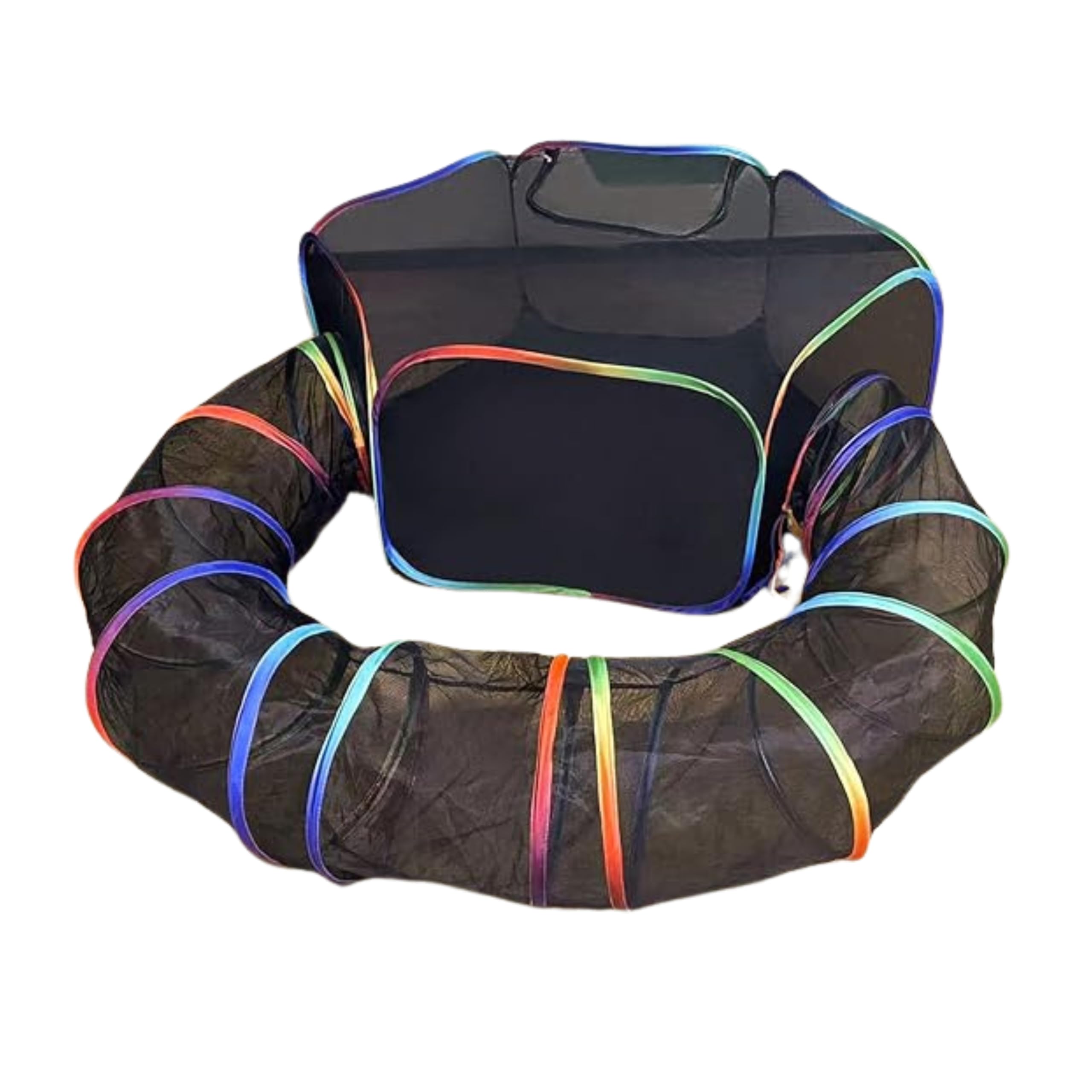 Foodie Puppies Foldable Cat Enclosures Playground Portable Cat Tent with Circle Cat Tunnel and Storage Bag - (Hexa Tunnel) Ideal for Training Indoor Cat Play Tunnel for Cats, Kitty and Small Animals (B0CSZ1P92M) Amazon Price History, Amazon Price Tracker