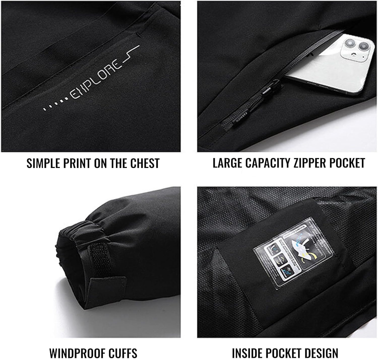 Custom Men's Lightweight Waterproof Rain Jacket Shell Hooded Add Your Text Outdoor Raincoat Windbreake jackets