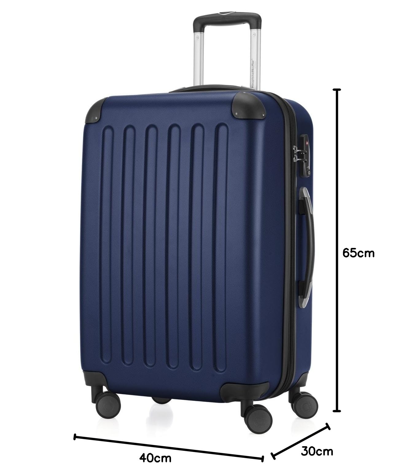 HAUPTSTADTKOFFER - Spree - Set di 2 Valigie Trolley rigido con estensione, ABS, TSA, 4 ruote, 55/65 cm, Giallo-blu scuro