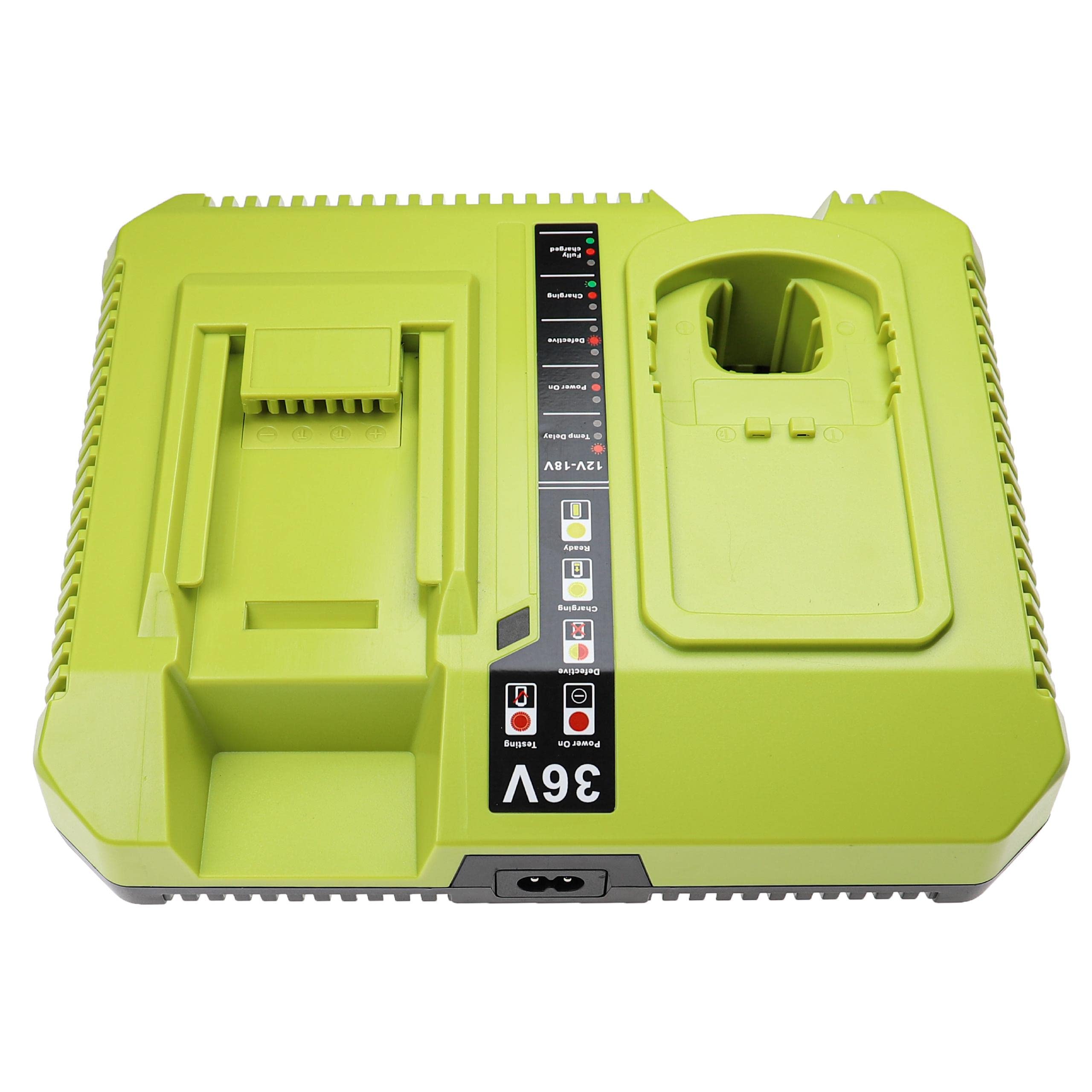 vhbw Chargeur Double Compatible avec Ryobi BPL3626 | BPL3626D, BPL3640, BPL3640D batteries Ni-Cd, NiMH, Li-ion d'outils / de tondeuse