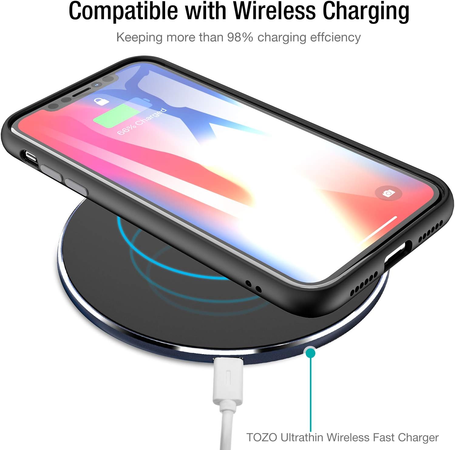 TOZO for iPhone 11 Case 6.1 Inch (2019) Hybrid PC+TPU Soft Grip Matte Finish Clear Back Panel Cover for iPhone 11 with Black