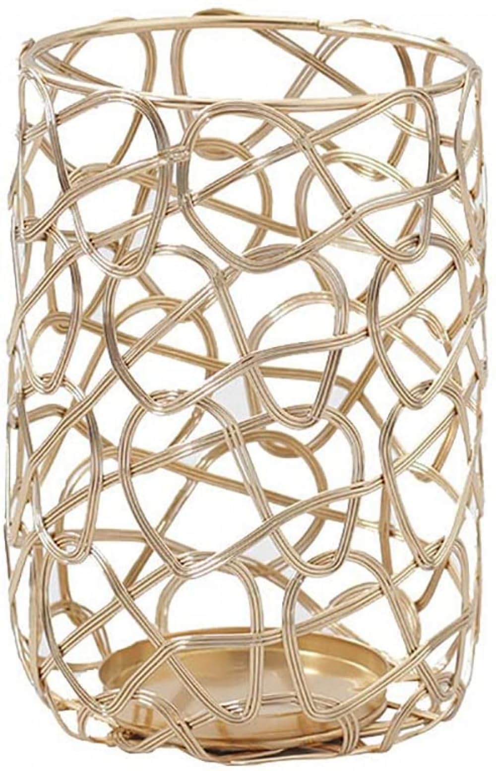 ZXBAODAN Metal Deco Candlesticks, Geometric Candle Holders, Lighting Decoration for Living Room/Dining Room/Bar, Gold