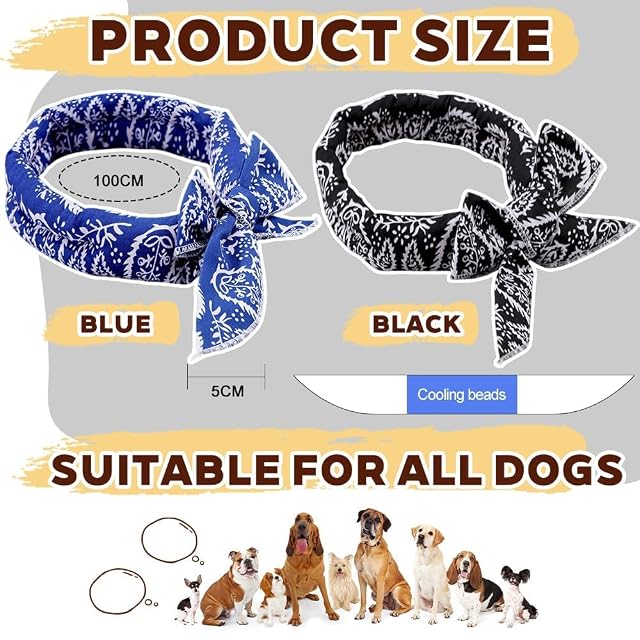 Foto 2 de 7 de SDFWGG 2 Piezas Collar Refrigerante Perro Pañuelo Refrescante para Perros Bandana Refrigerante Lazo…