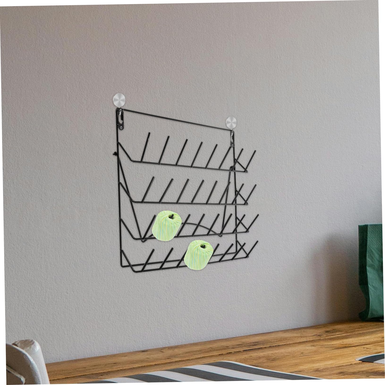 GLEAVI Estante de Pared Montaje Sencillo de Hierro Negro y Gran Capacidad de Almacenamiento para Cristalería de Laboratorio Adecuado para Secado y Puestos Temporales