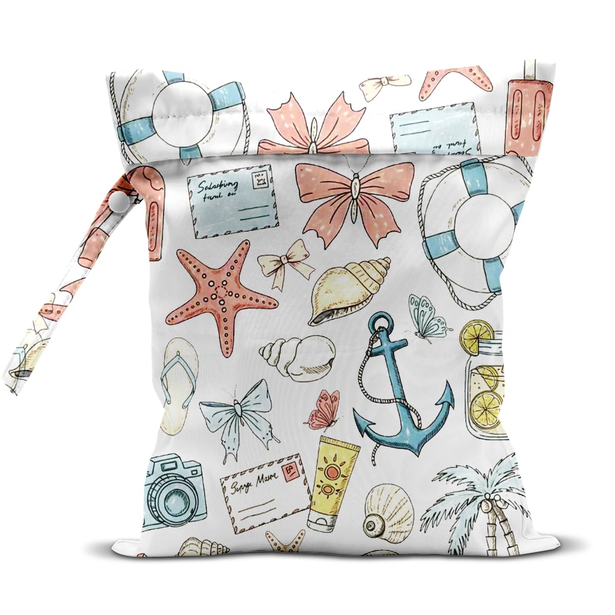 EODFFSGF Wet Dry Wet Bag for Swimsuit Towel Baby Travel Cloth Diapers Beach Gym Toiletries Makeup Storage Bag Summer Vacation Essential Holiday Summer Vibes Beach