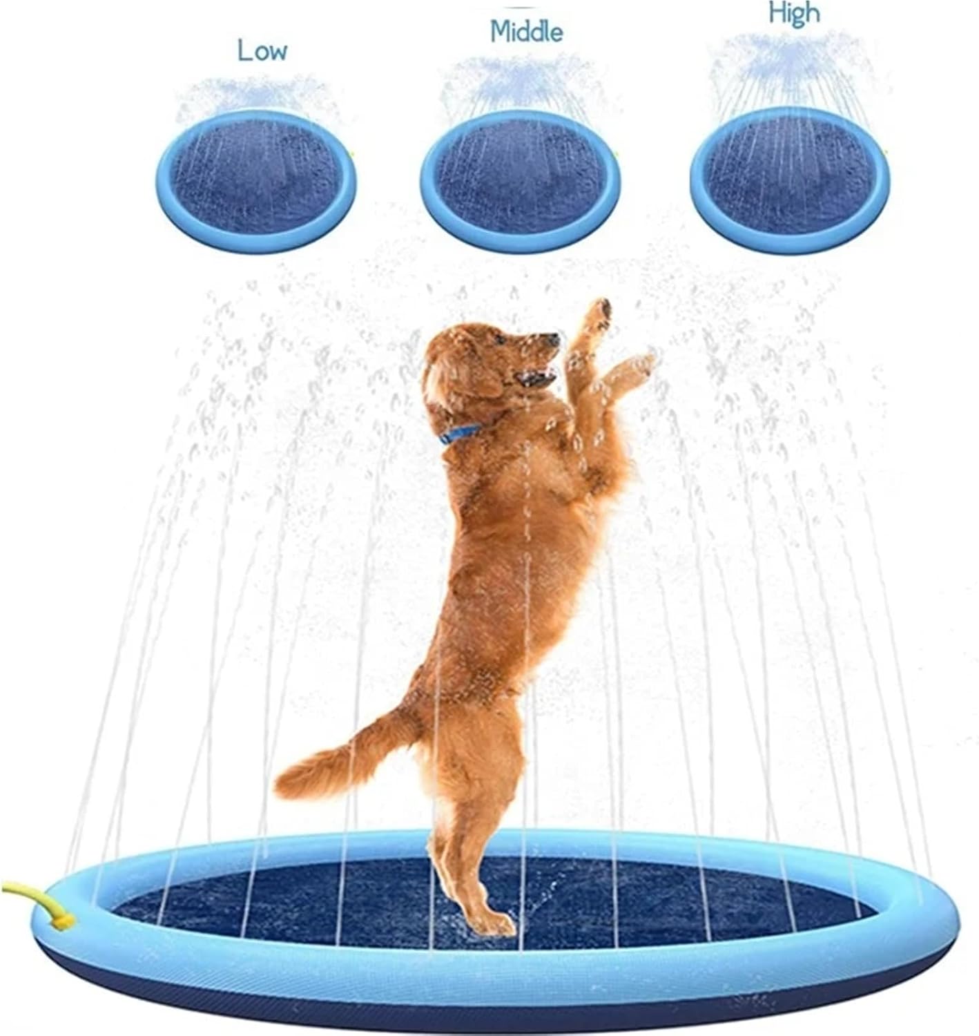 Inflatable Pet Swimming Pool - Summer Splash Pad for Dogs - Outdoor Water Play Mat for Fun and Relaxation(Dark Blue,150CM)