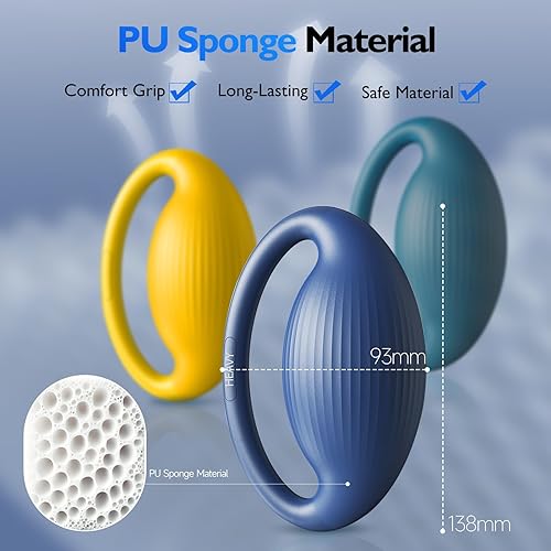 Miniatura 3 de FitBeast Pelotas de ejercicio de mano  3 niveles de resistencia para adultos, pelotas de apretar para terapia de manos, rehabilitación, artritis,