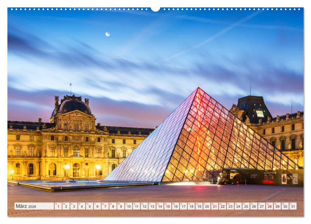 Paris - La Ville Lumière (Wandkalender 2026 DIN A2 quer), CALVENDO Monatskalender: Wahrzeichen und ungesehene Ausblicke auf Paris (CALVENDO Orte)