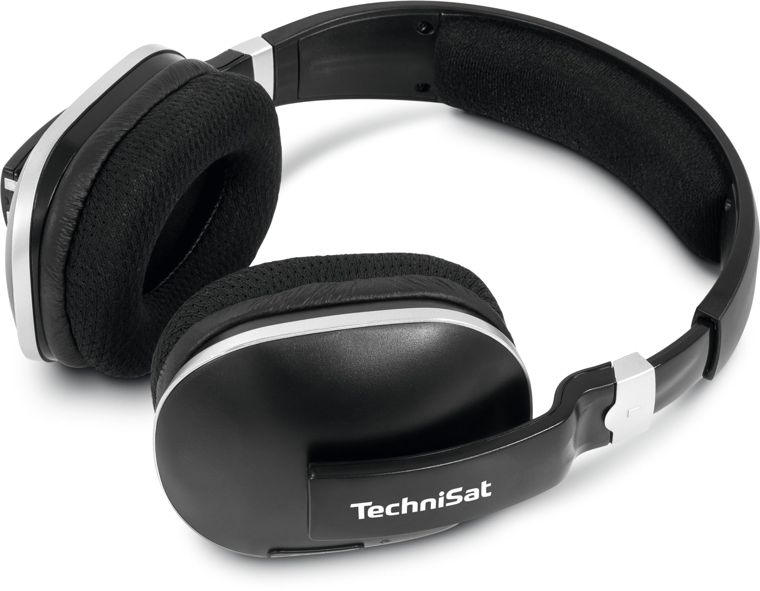 TechniSat STEREOMAN 2 V2 – bezprzewodowe słuchawki 2,4 GHz (do telewizorów i urządzeń muzycznych, ze stacją dokującą, AUX-in, wejście audio) czarne