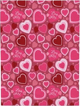 Valentines Day Blanket Soft Flannel Lightweight Red Pink Love Heart Valentines Throw Blanket Cozy Warm Blankets All Seasons Home Party Decor On Living Room Sofa Couch Bed 40x50 inch