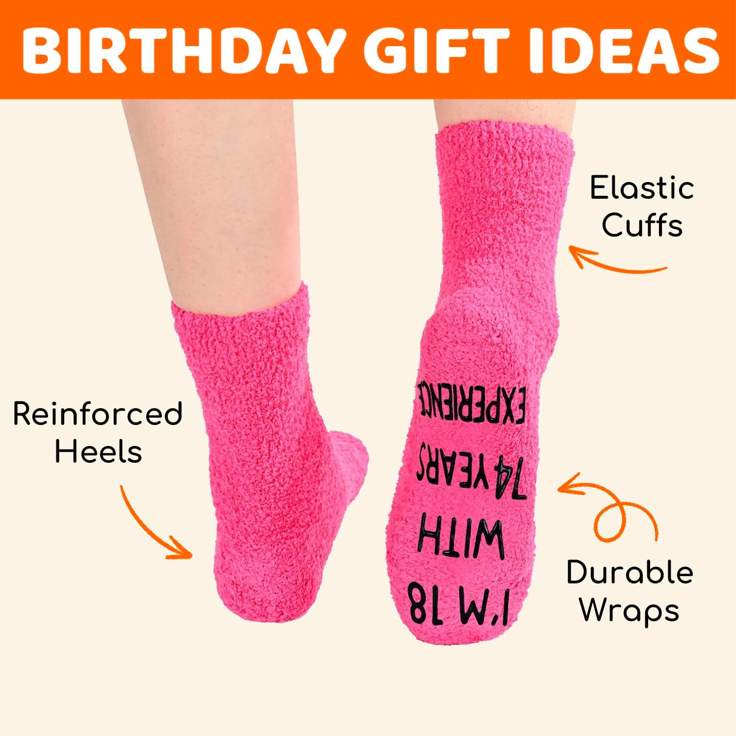 HAPPYPOP 91-100 Birthday Socks for Women - Birthday Gifts for Old Lady in Dark Pink - Image 4
