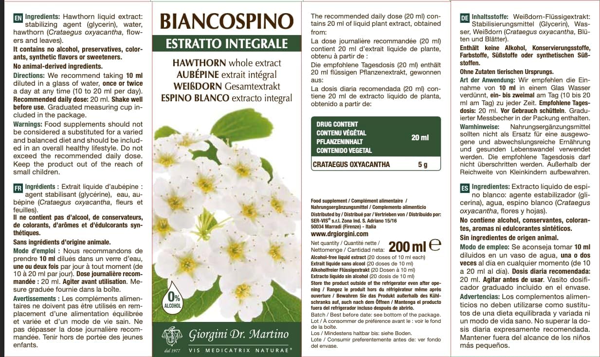Dr. Giorgini Aubépine Extrait Intégral – 200 Ml