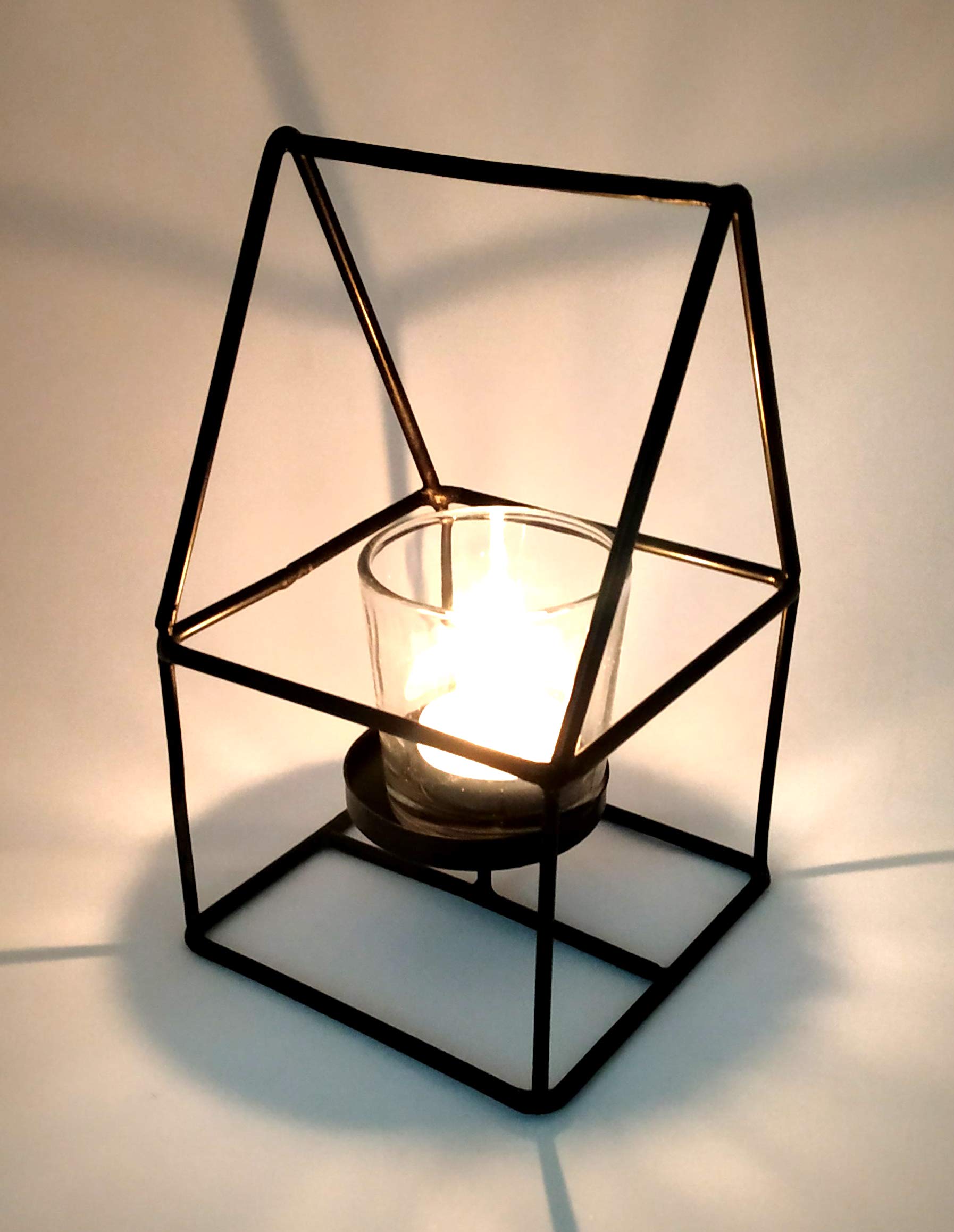 Akanksha Arts Decorative Lantern/Lamp with Tealight Candle, for Table Top, Made of Iron, 17 cms high 1