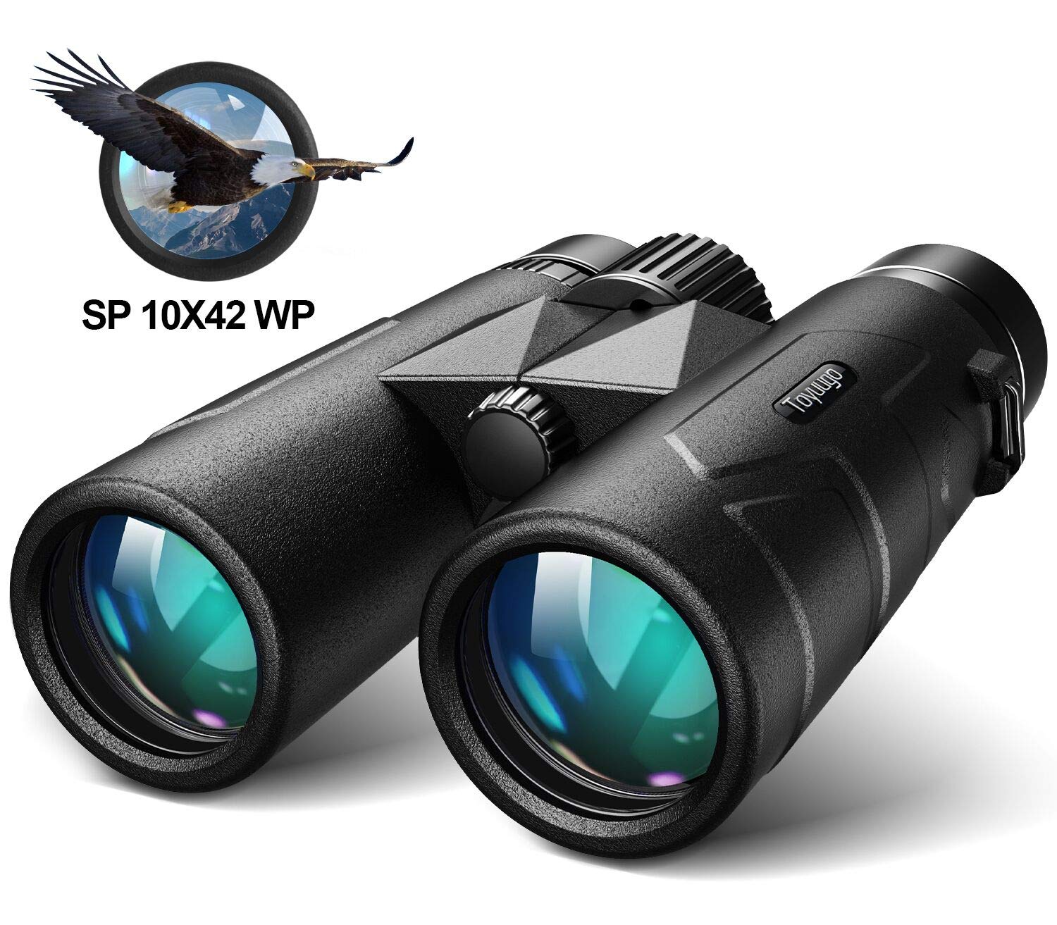 toyuugo 10x42 Compact Binoculars for Adults Durable Full-Size Clear Binoculars, BaK-4 Roof Prism Lightweight Binoculars for Bird Watching, Hunting, Travel, Hiking, Sports Events, Concerts