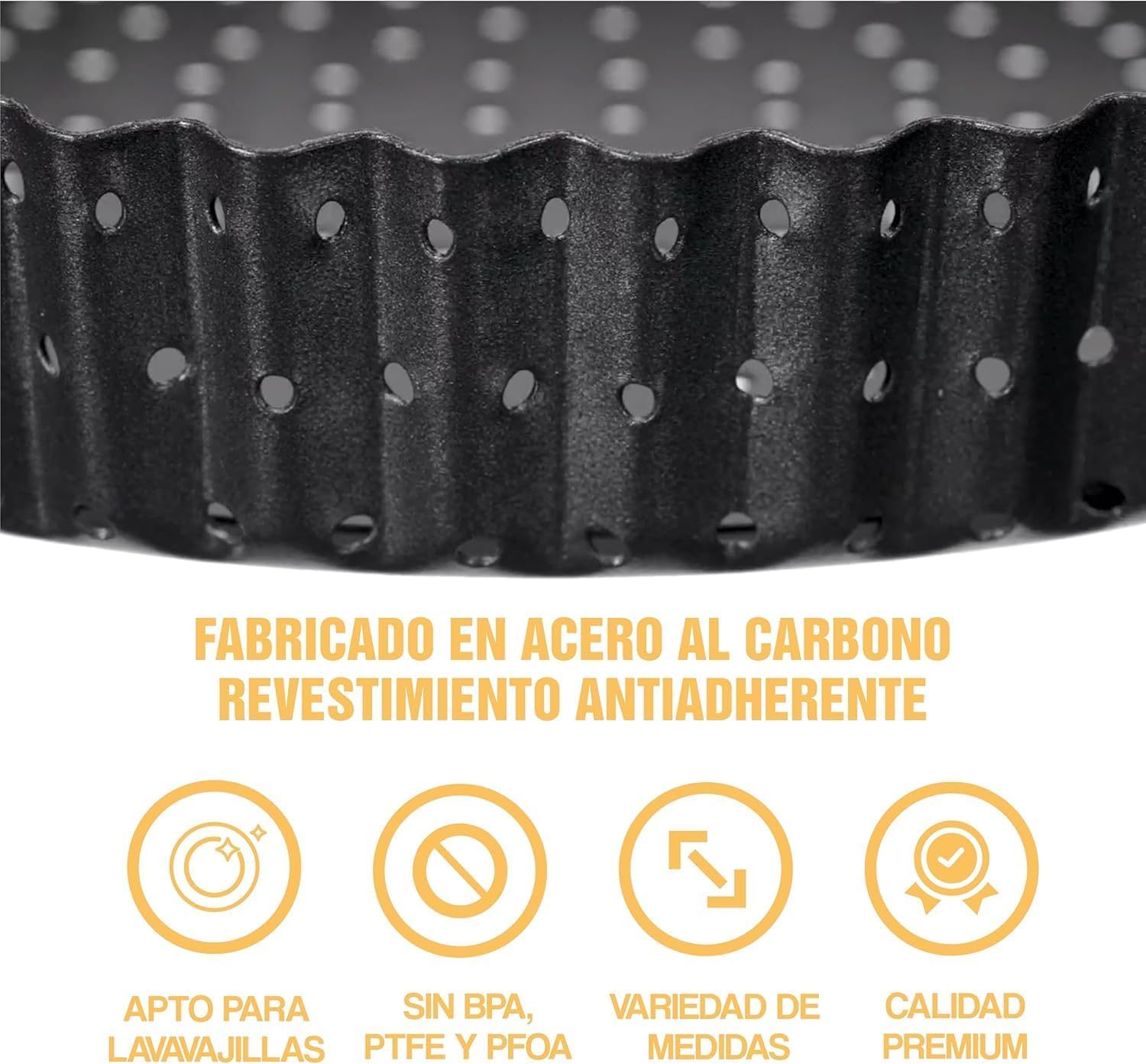 Set of 3 Deep Dish Pie Pan with Removable Bottom - Fluted Carbon Steel Tart Pan for Quiche Lorraine & Pies - Crispy Crust Baking Dish for Home Bakers - 7.87, 9.44 and 11 inches