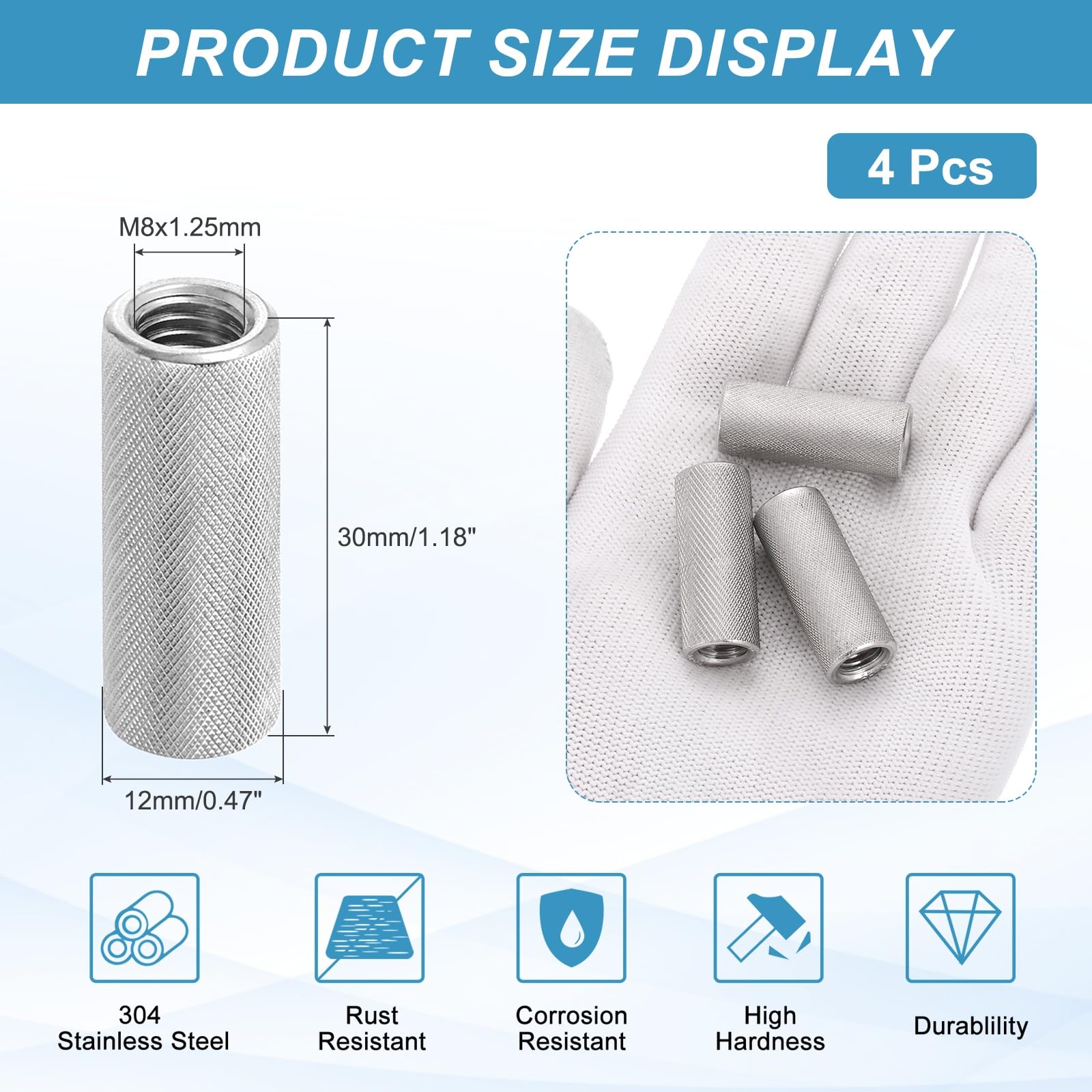 PATIKIL M8 Round Connector Nuts - Image 2