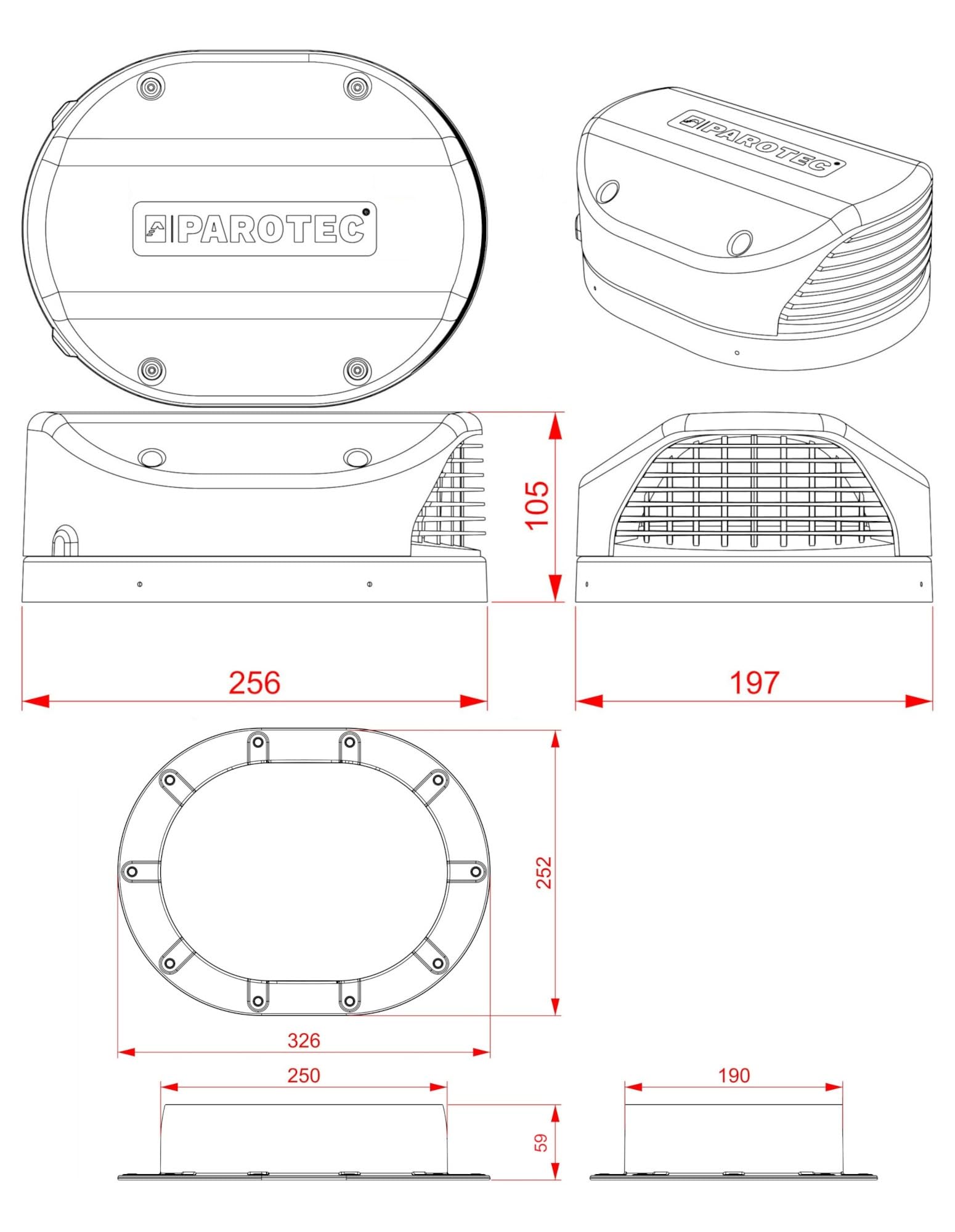 Cheminée de Ventilation plat pour couverture de toit plat - Extracteur de toit - Tuile de ventilation (RAL 7016 - Anthrazite)
