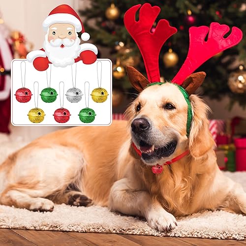 Miniatura 5 de 48 campanas de Navidad con recorte de copo de nieve de 1.2 pulgadas, campanas de Navidad adornos, campanas de manualidades para coronas, decoración