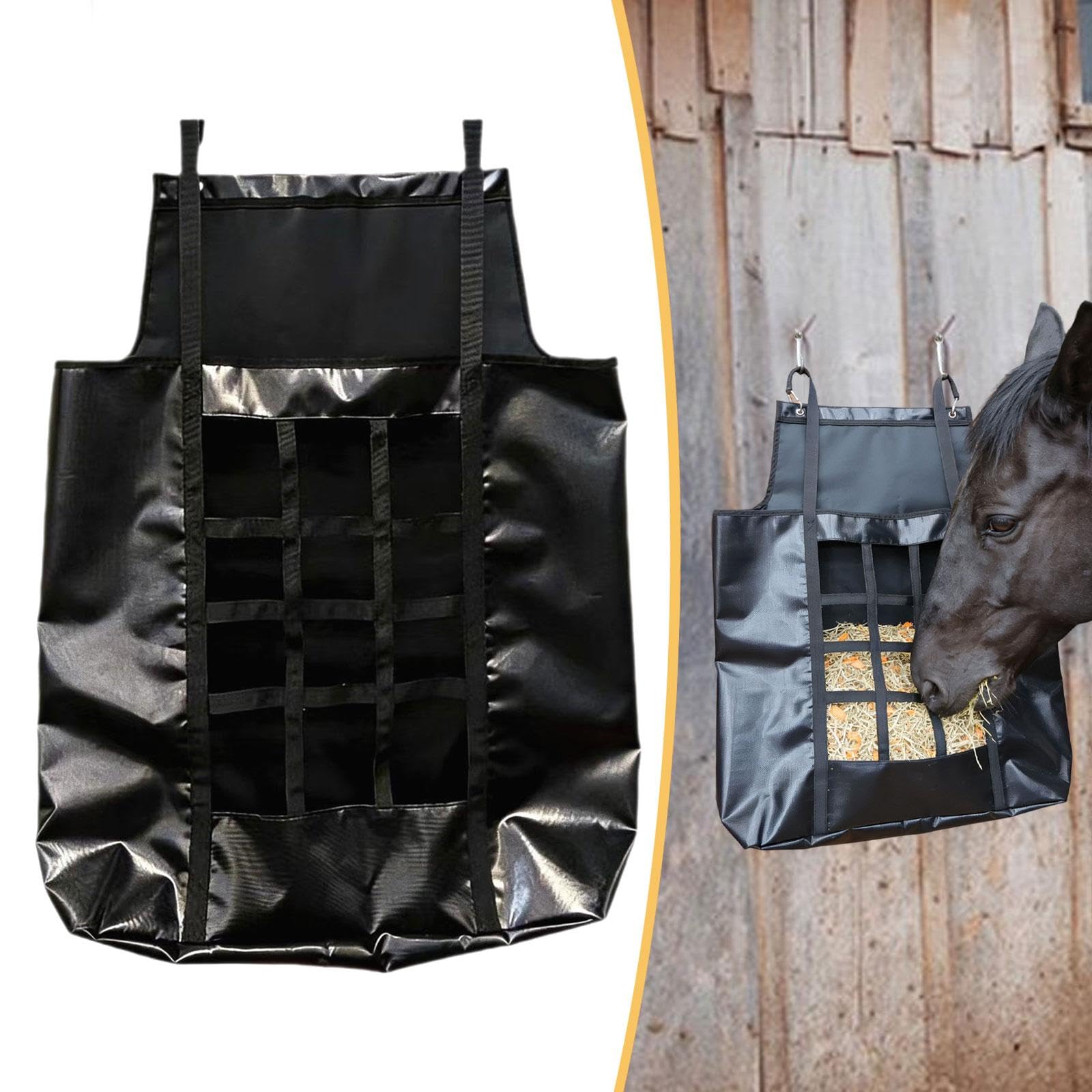 Heutasche Pferd Heunetz Hängesack Futtertasche aus Langlebigem Oxford-Tuch mit Langsamem Fresssystem für Stall Weide Transport Reitveranstaltung