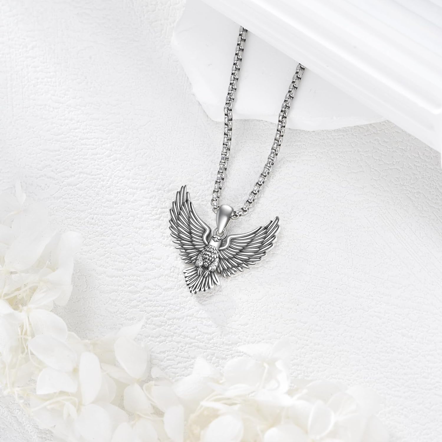 YAFEINI Animal Necklace 925 Sterling Silver Mouse Bat Spider Hedgehog Black Cat Wolf Eagle Raven Pig Highland Cow Pendant Necklace Jewelry Gifts for Women - Image 2